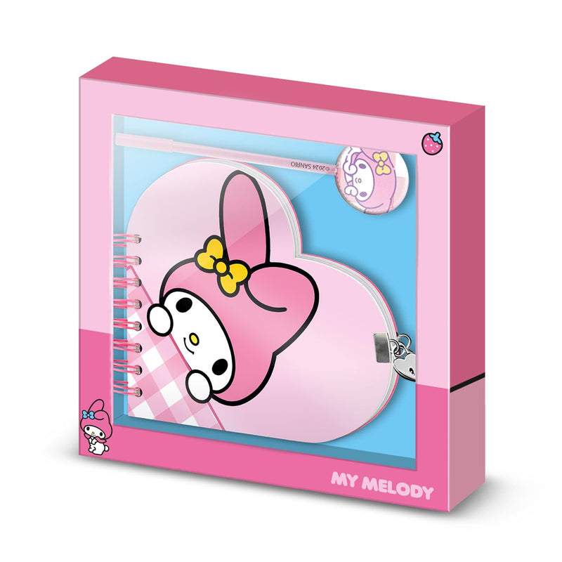 Sanrio My Melody Cute-Diario Cuore + Penna, Rosa