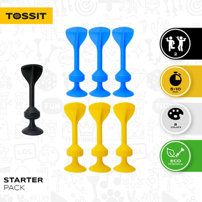 TOSSIT Game suction cup darts, indoors outdoors bowls, bocce, petanque, throwing game, powerful and durable silicone, floor or vertical surface