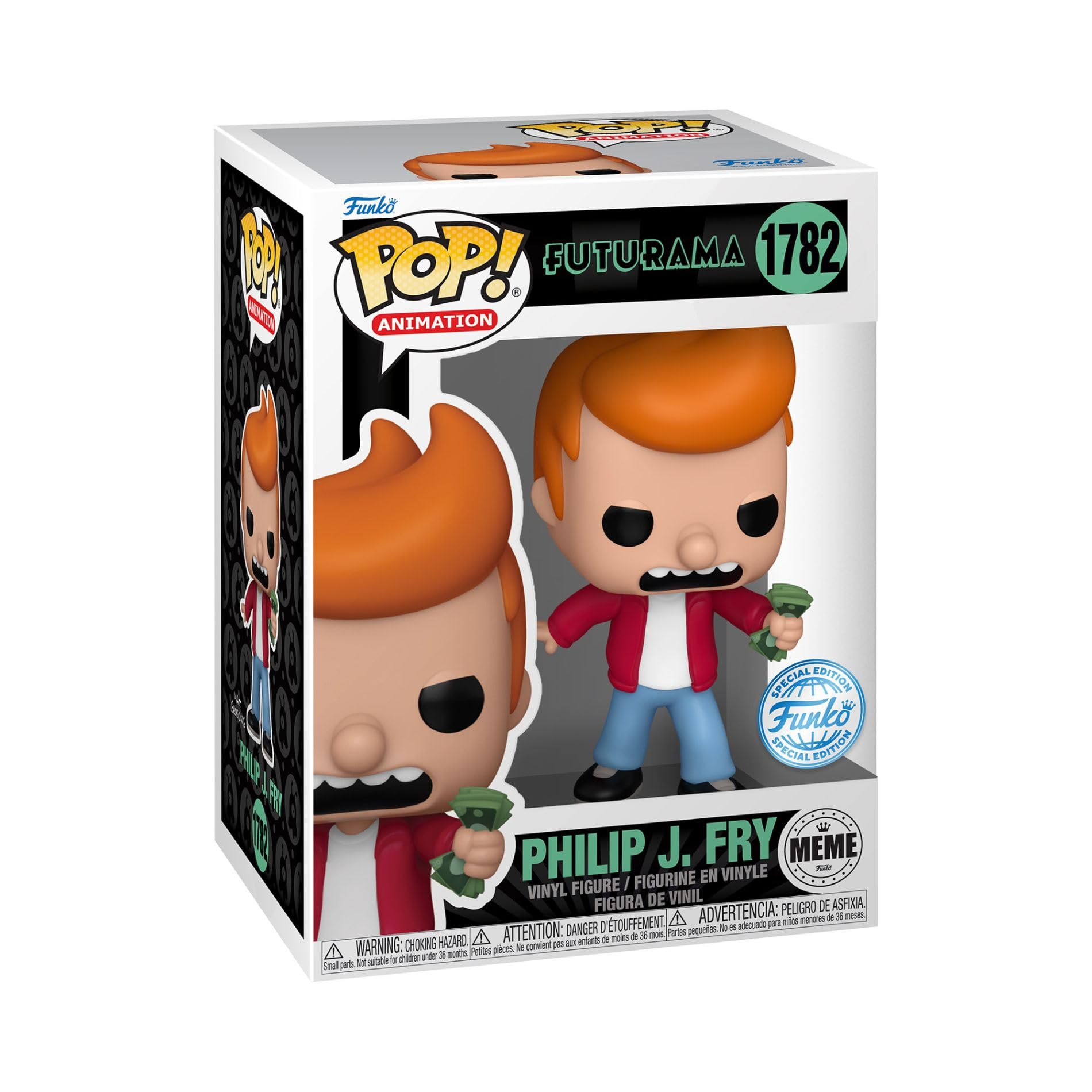 Funko Pop TV: Meme - Fry - Futurama - Amazon Exclusive - Collectable Vinyl Figure - Gift Idea - Official Products - Toys for Kids and Adults - TV Fans