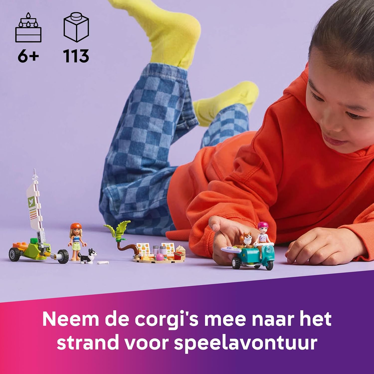 LEGO Friends Avventure Canine su Windskate e Sidecar, Giochi di Ruolo da Spiaggia per Bambine da 6 Anni con Vecioli, Mini Tavola da Surf, Personaggi e Cani Giocattolo, Set con Veicoli Creativi 42641