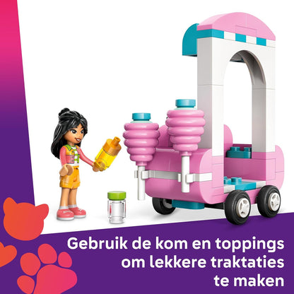 LEGO Friends Stand de Barbes à Papa et Scooter - Jeu de Construction pour s’Amuser - Inclut 2 Mini-poupées, Un Chariot à 4 Roues et des Accessoires - Jouet interactif pour Les Filles dès 6 Ans 42643