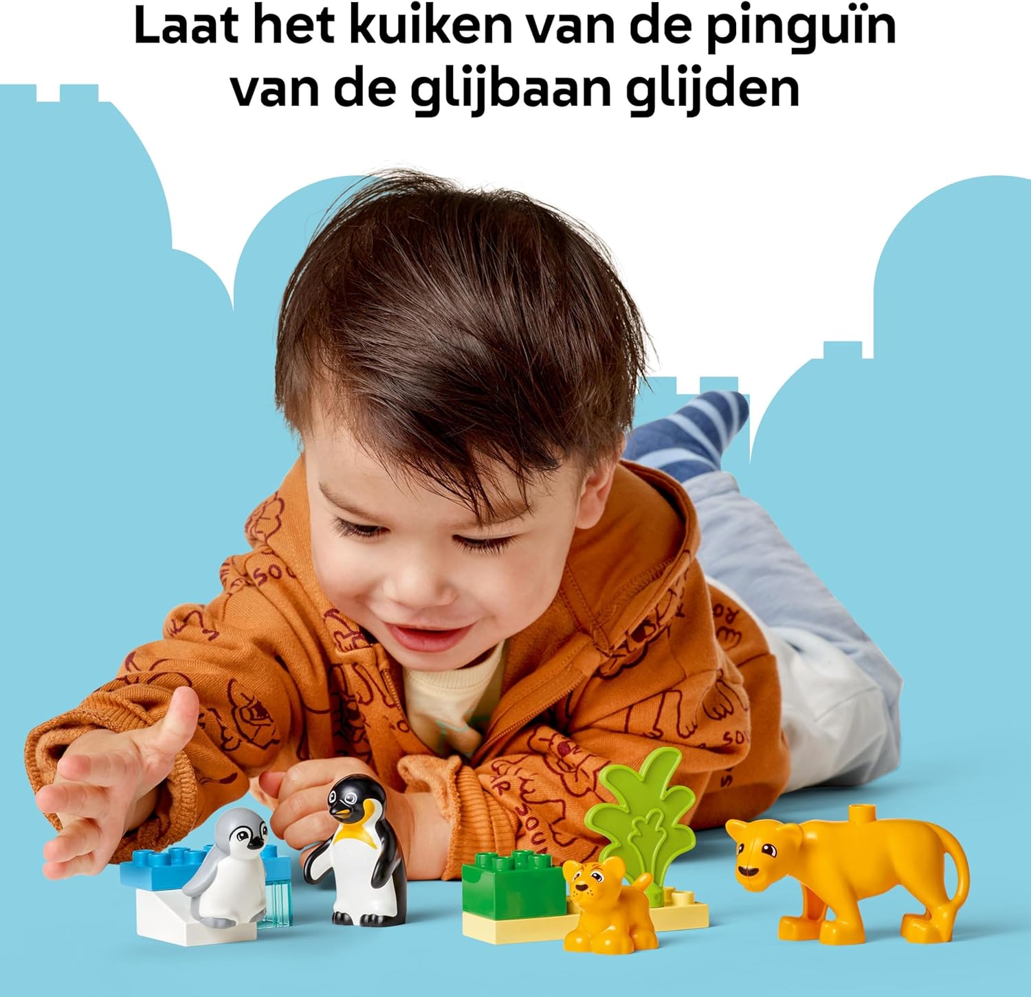 LEGO DUPLO Famiglie di Animali: Pinguini e Leoni, Giochi di Fantasia Educativi per Bambini e Bambine da 2 Anni in su, Giocattolo Creativo per la Cura dei Cuccioli, Idea Regalo d'Avventura 10442