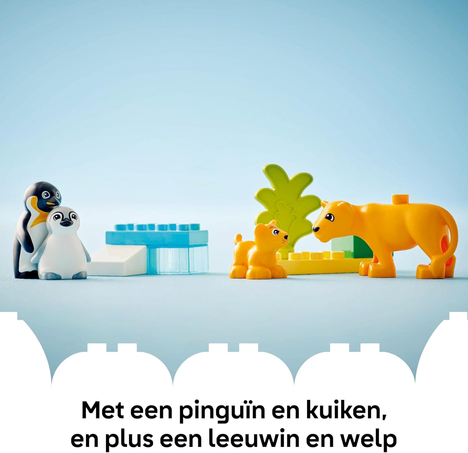 LEGO DUPLO Famiglie di Animali: Pinguini e Leoni, Giochi di Fantasia Educativi per Bambini e Bambine da 2 Anni in su, Giocattolo Creativo per la Cura dei Cuccioli, Idea Regalo d'Avventura 10442