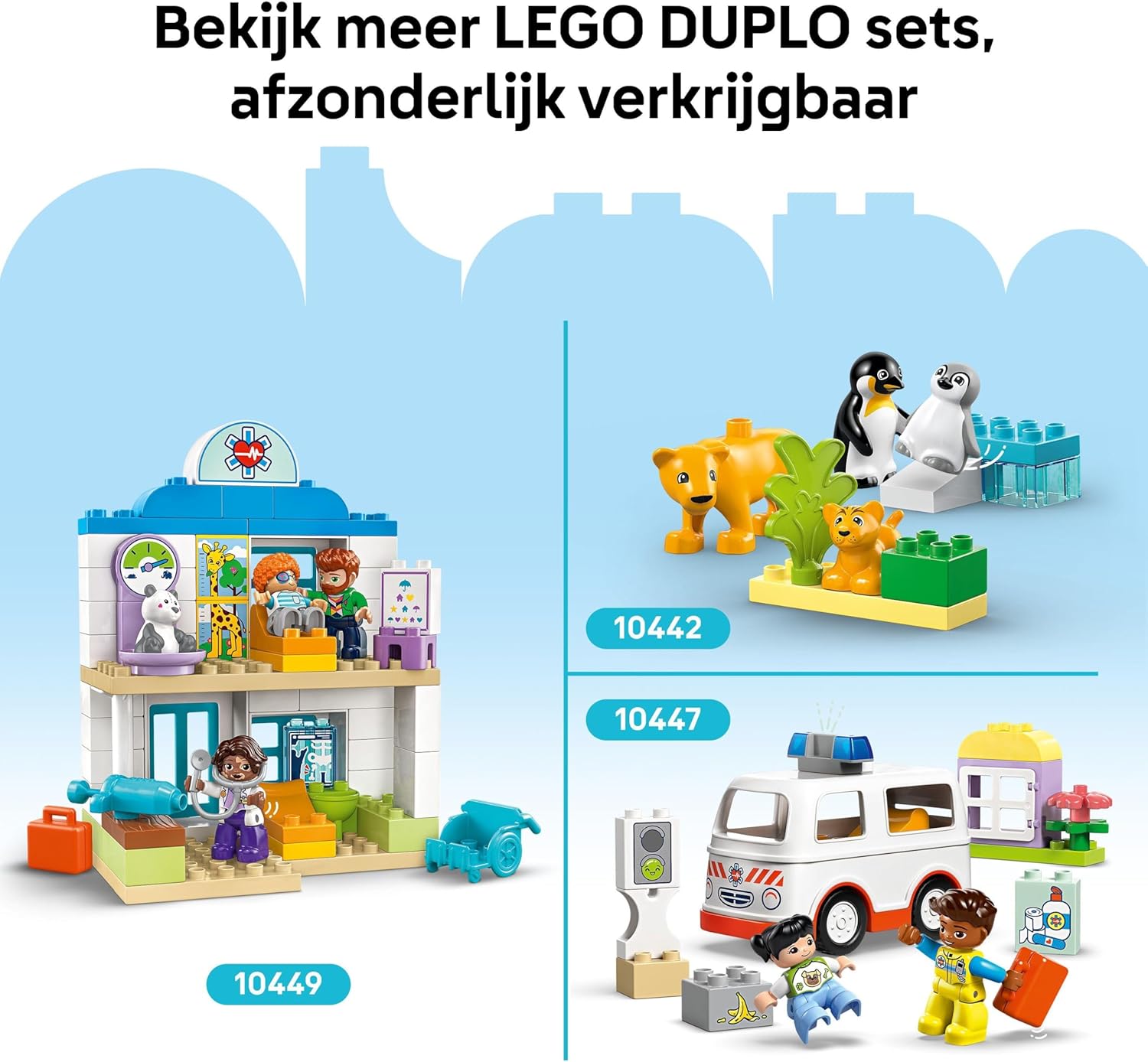 LEGO DUPLO Famiglie di Animali: Pinguini e Leoni, Giochi di Fantasia Educativi per Bambini e Bambine da 2 Anni in su, Giocattolo Creativo per la Cura dei Cuccioli, Idea Regalo d'Avventura 10442