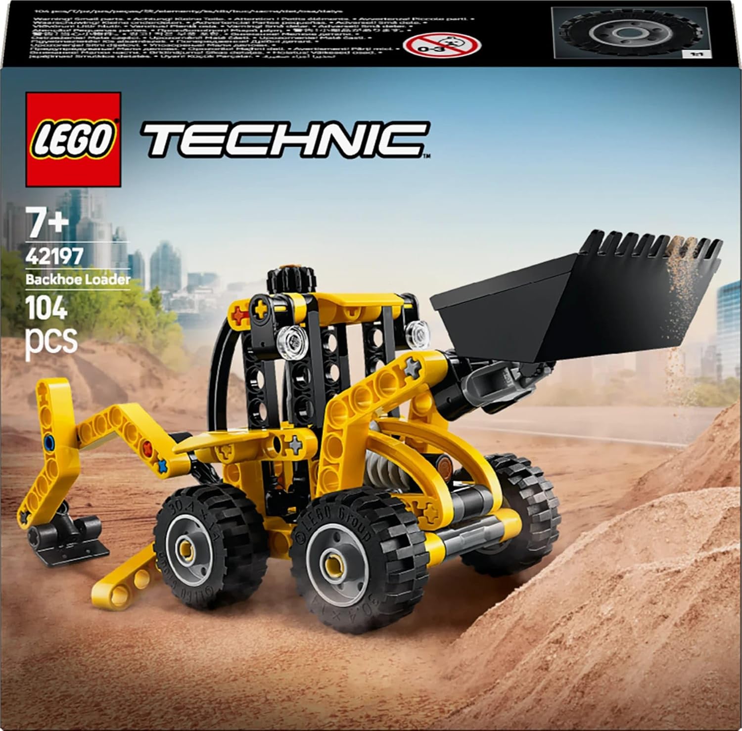 LEGO Technic Scavatrice a Cucchiaia Rovescia, Giochi con Costruzioni per Bambini e Bambine da 7 Anni, Giocattolo Educativo con Escavatore Posteriore, Pala e Stabilizzatori, Veicolo da Cantiere 42197