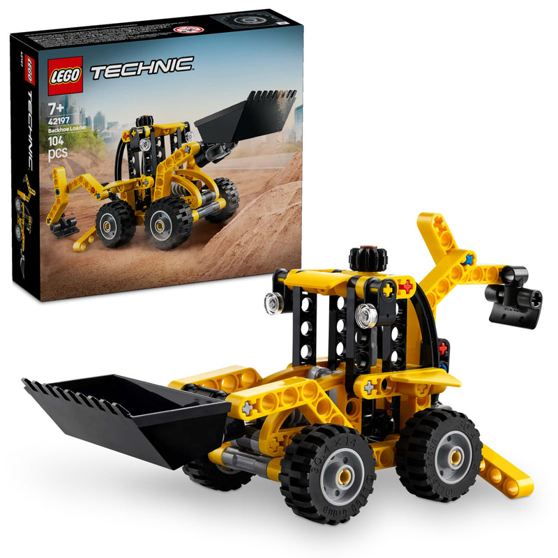 LEGO Technic Scavatrice a Cucchiaia Rovescia, Giochi con Costruzioni per Bambini e Bambine da 7 Anni, Giocattolo Educativo con Escavatore Posteriore, Pala e Stabilizzatori, Veicolo da Cantiere 42197