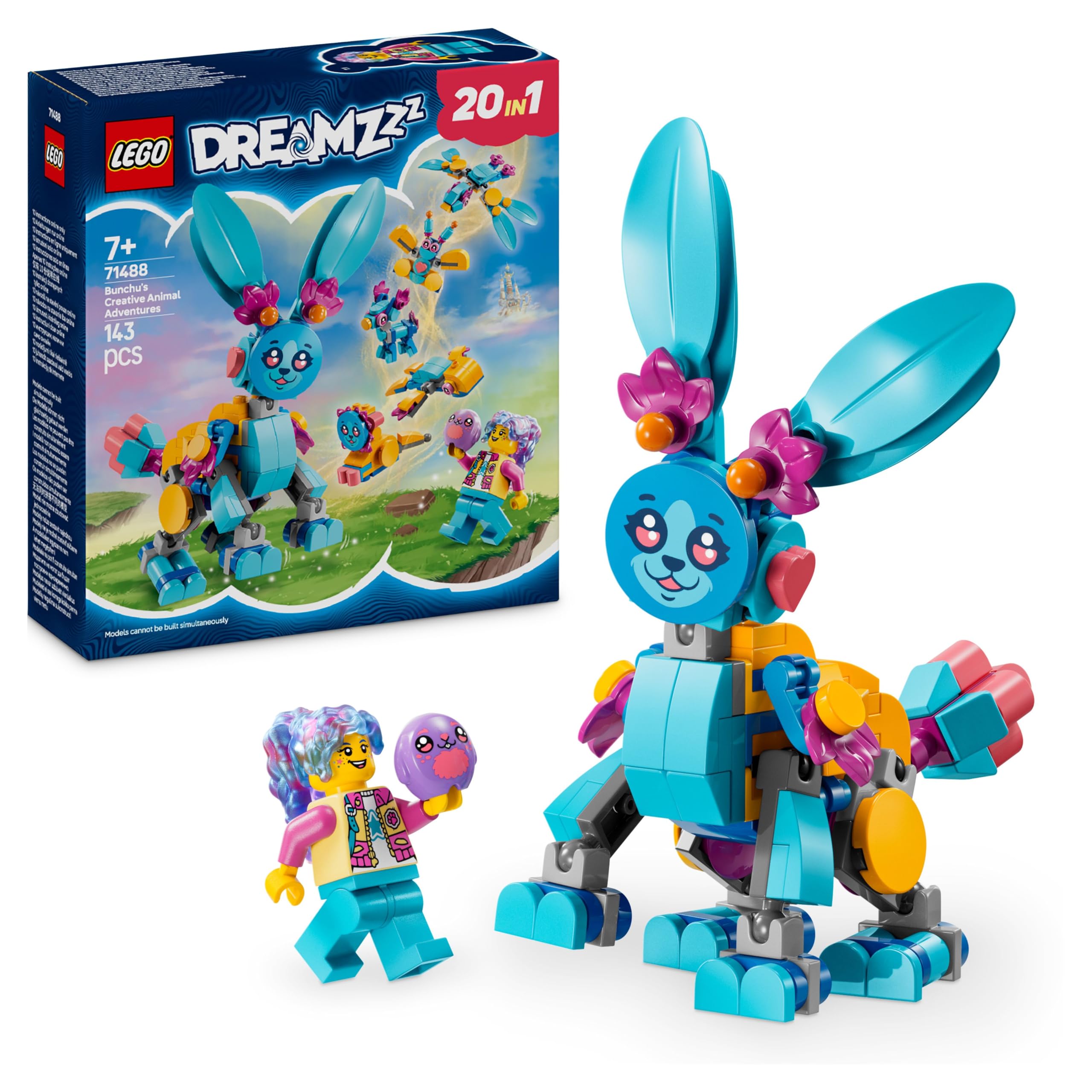 LEGO DREAMZzz Bunchu's creatieve dierenavonturen, Bouwpakket voor Kinderen met 20 Bouwopties, Herbouwbaar Dieren Speelgoed voor 7 jaar en Ouder, Cadeau voor Meisjes en Jongens 71488