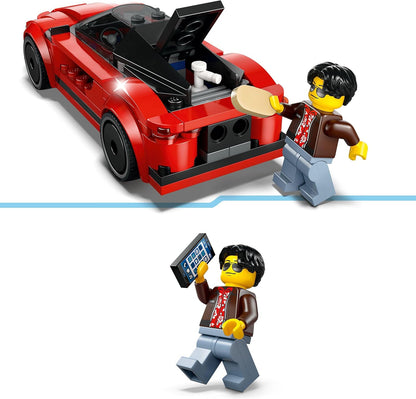 LEGO City Auto Sportiva Rossa - Macchina Giocattolo da Corsa, Giochi Educativi per Bambini e Bambine da 5 Anni in su - Idee Regalo per Compleanni e Feste - Include Minifigure e Accessori - 60448