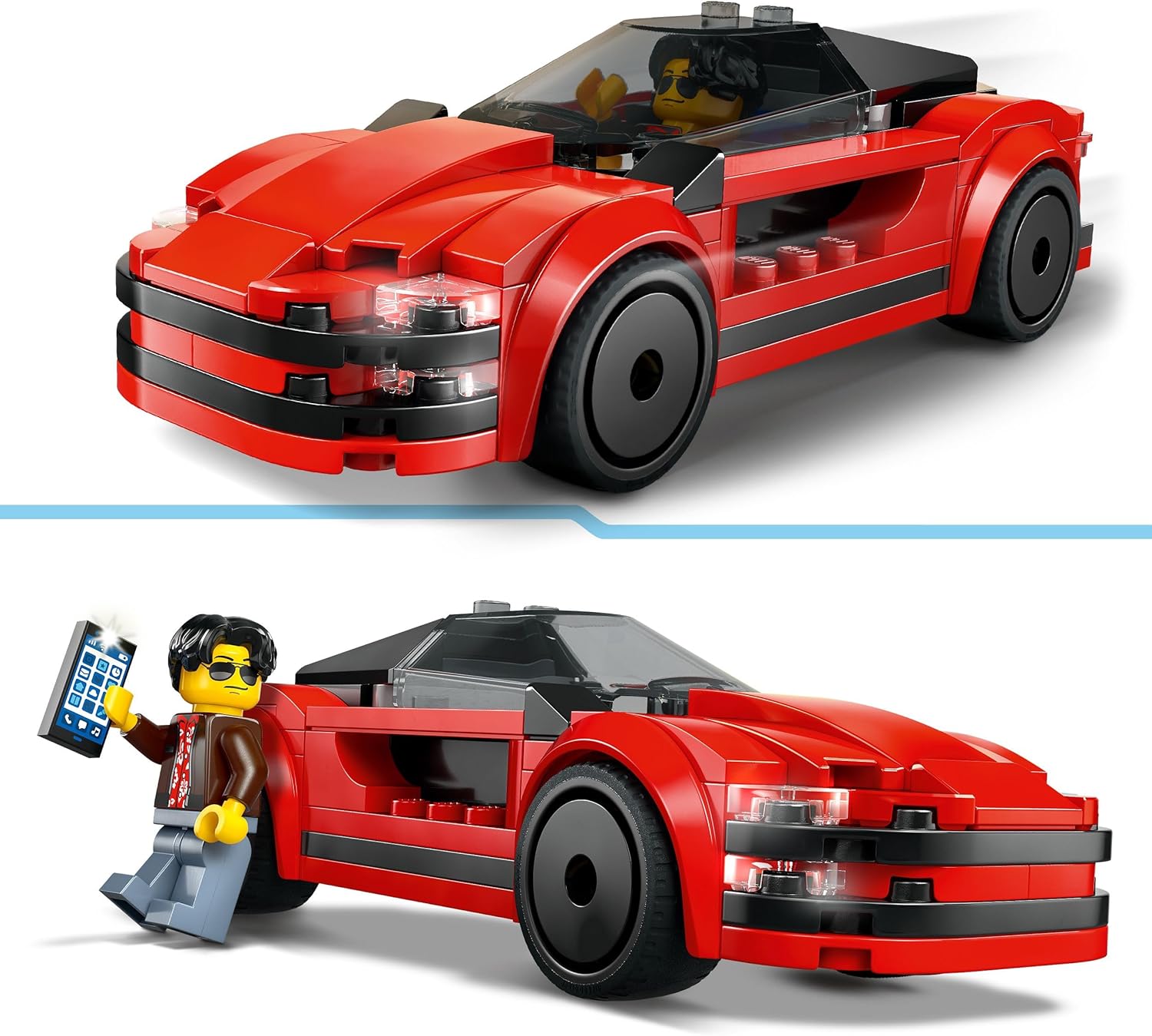 LEGO City Auto Sportiva Rossa - Macchina Giocattolo da Corsa, Giochi Educativi per Bambini e Bambine da 5 Anni in su - Idee Regalo per Compleanni e Feste - Include Minifigure e Accessori - 60448