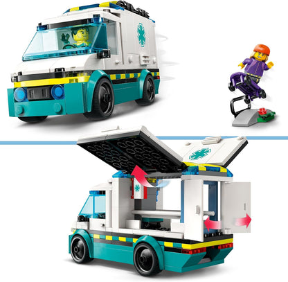 LEGO City Emergency Ambulance Toy with 2 Minifigures - Educational Learning Toys for 5+ Year Old Boys & Girls - Gift Ideas for Birthdays & Holidays - 60451