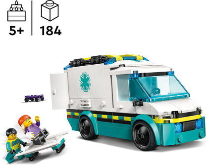 LEGO City Emergency Ambulance Toy with 2 Minifigures - Educational Learning Toys for 5+ Year Old Boys & Girls - Gift Ideas for Birthdays & Holidays - 60451