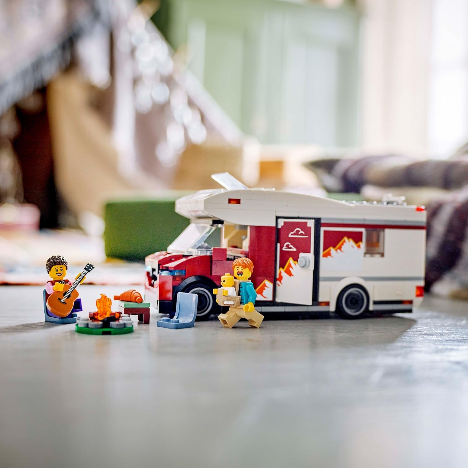 LEGO City Holiday Adventure Camper Van Toy - Creative Building Toys for 6+ Year Old Boys & Girls - Includes 3 Minifigures & Accessories - Gift Ideas for Birthdays & Holidays - 60454