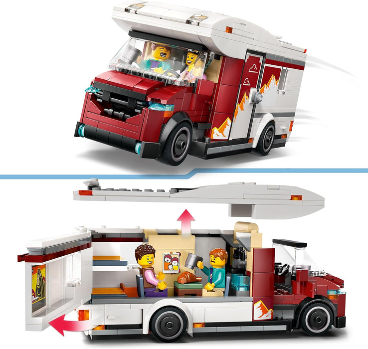LEGO City Holiday Adventure Camper Van Toy - Creative Building Toys for 6+ Year Old Boys & Girls - Includes 3 Minifigures & Accessories - Gift Ideas for Birthdays & Holidays - 60454