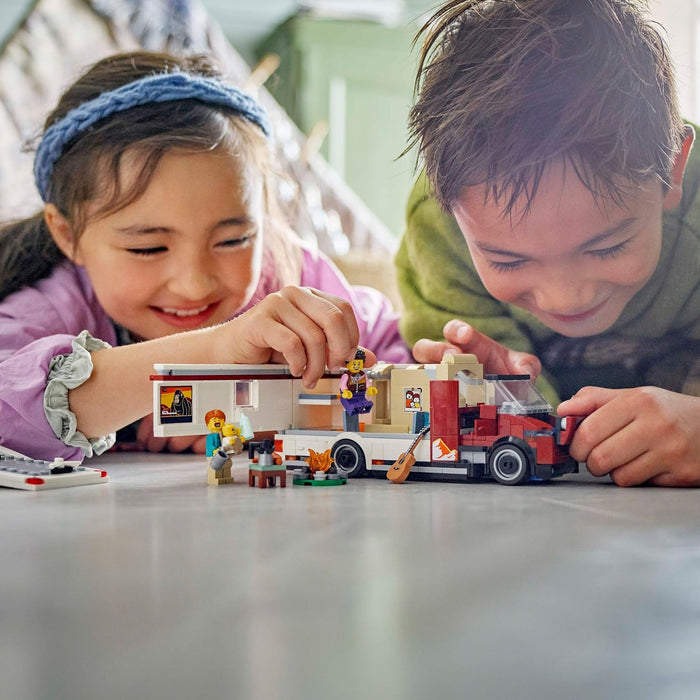 LEGO City Holiday Adventure Camper Van Toy - Creative Building Toys for 6+ Year Old Boys & Girls - Includes 3 Minifigures & Accessories - Gift Ideas for Birthdays & Holidays - 60454