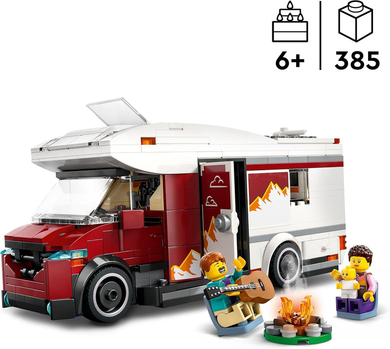 LEGO City Holiday Adventure Camper Van Toy - Creative Building Toys for 6+ Year Old Boys & Girls - Includes 3 Minifigures & Accessories - Gift Ideas for Birthdays & Holidays - 60454