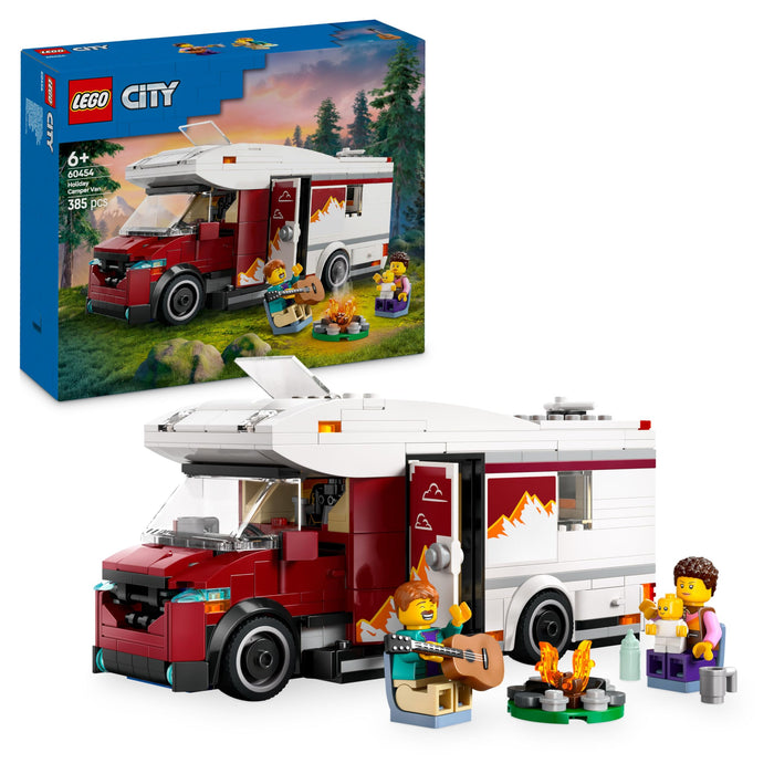 LEGO City Holiday Adventure Camper Van Toy - Creative Building Toys for 6+ Year Old Boys & Girls - Includes 3 Minifigures & Accessories - Gift Ideas for Birthdays & Holidays - 60454