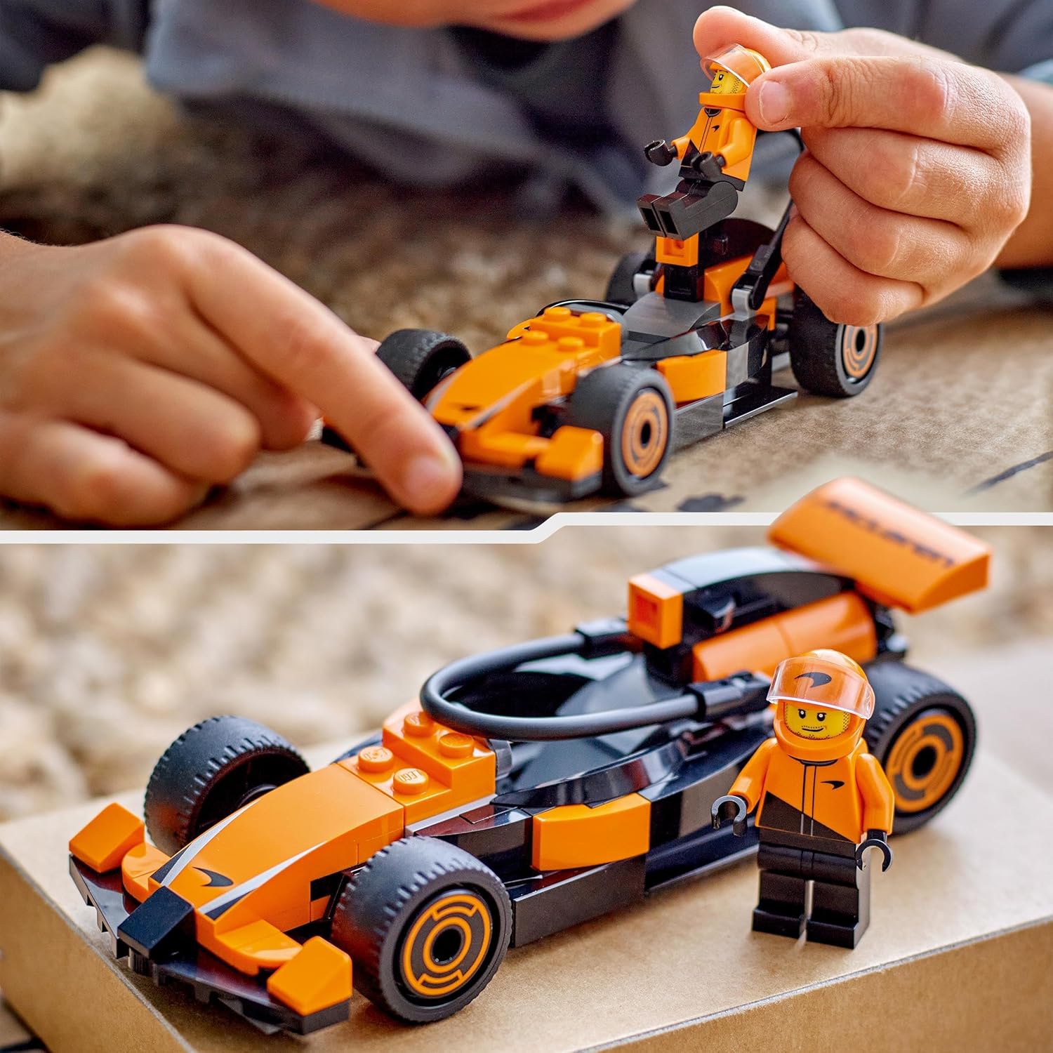 LEGO City F1 Rennfahrer mit McLaren Rennauto - Spielzeug Formel 1 Modell mit Rennwagen und Minifigur - Kleines Geschenk für Jungen und Mädchen ab 6 Jahren oder Motorsport Fans 60442