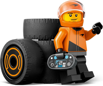 LEGO City F1 Rennfahrer mit McLaren Rennauto - Spielzeug Formel 1 Modell mit Rennwagen und Minifigur - Kleines Geschenk für Jungen und Mädchen ab 6 Jahren oder Motorsport Fans 60442