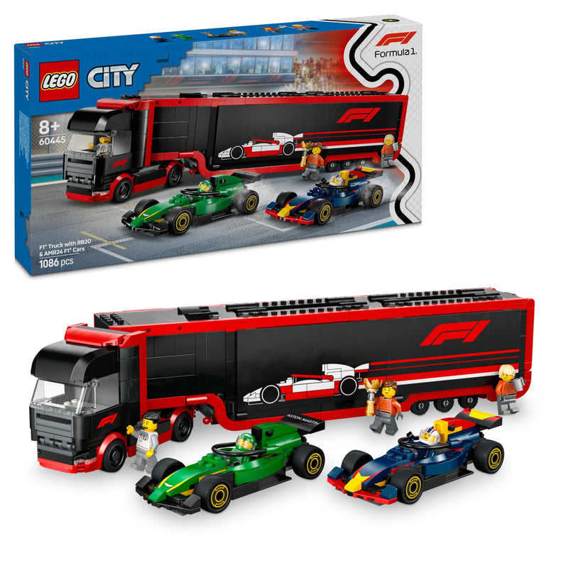 Lego City: F1 Truck With Rb20 & Amr24 F1 Cars (60445)