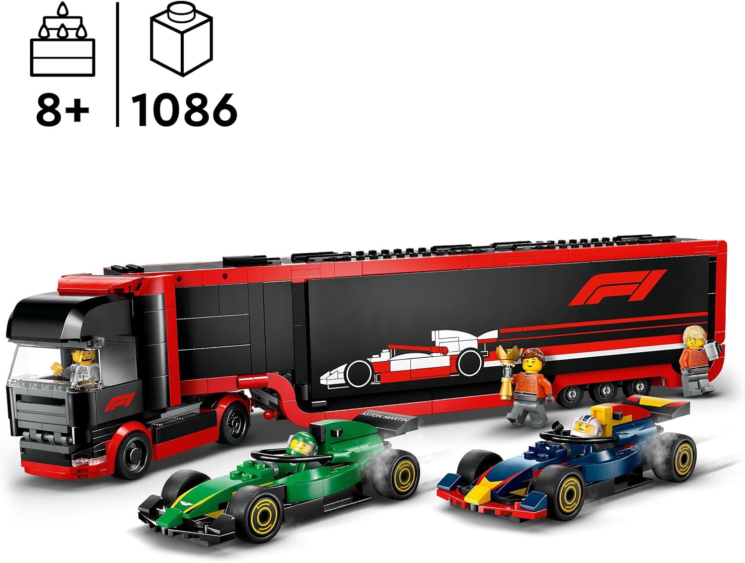 Lego City: F1 Truck With Rb20 & Amr24 F1 Cars (60445)