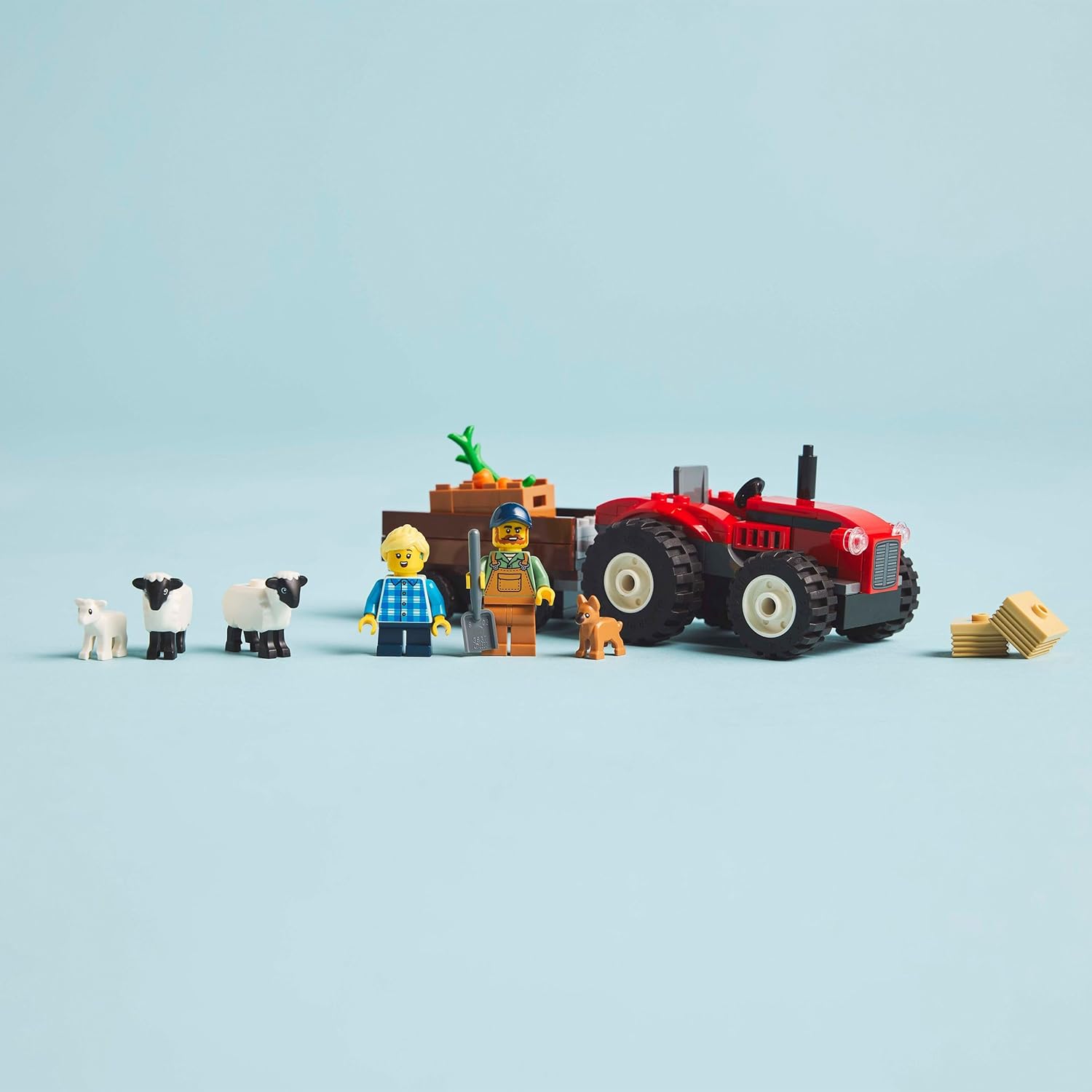 LEGO City Red Farm Tractor with Trailer & Sheep Toy Set - Playset with Animal Figures - Montessori Toys for 4+ Year Old Boys & Girls - Early Learning Gifts - 60461
