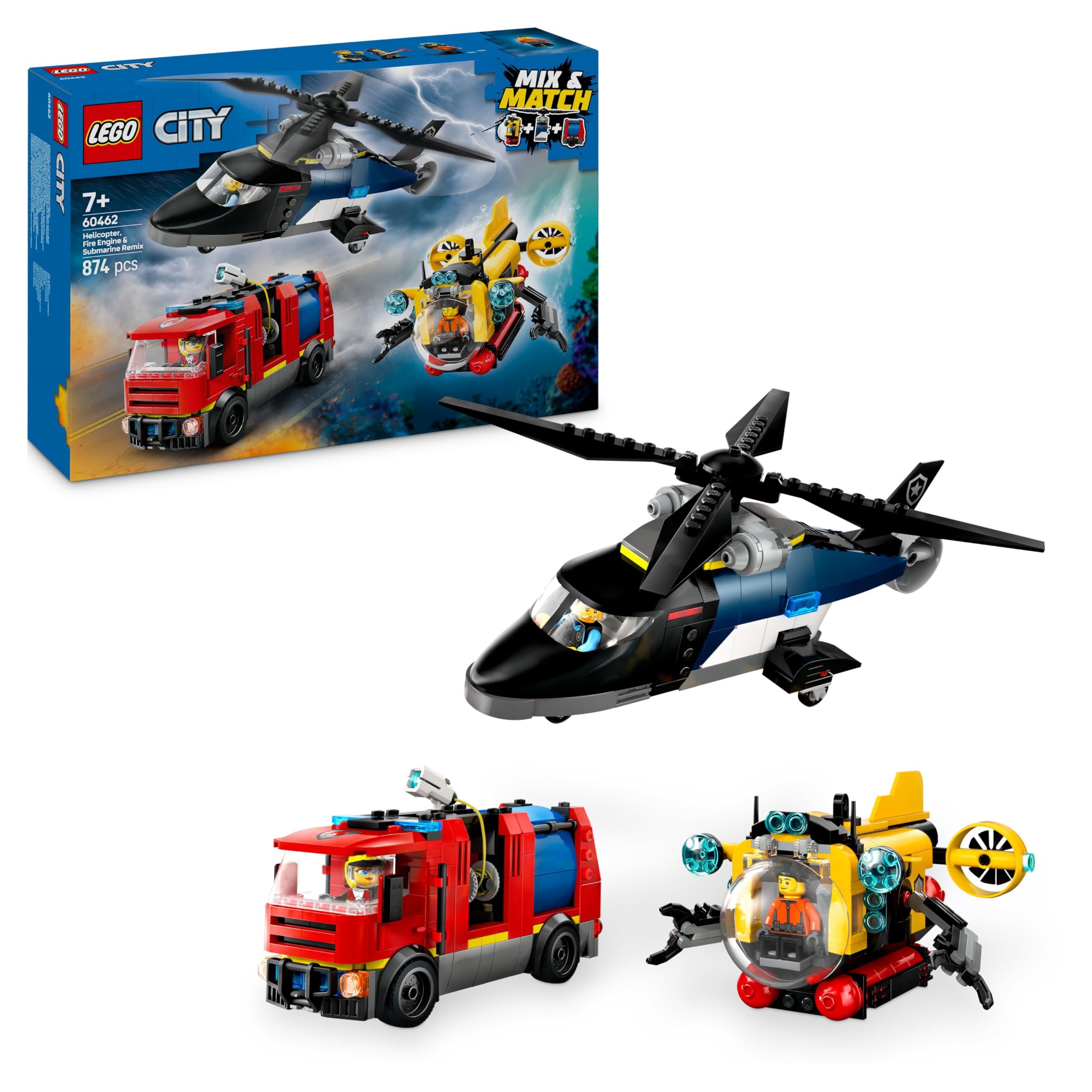 Lego City: Helicopter, Fire Truck & Submarine Remix (60462)