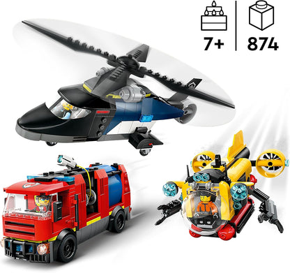 Lego City: Helicopter, Fire Truck & Submarine Remix (60462)