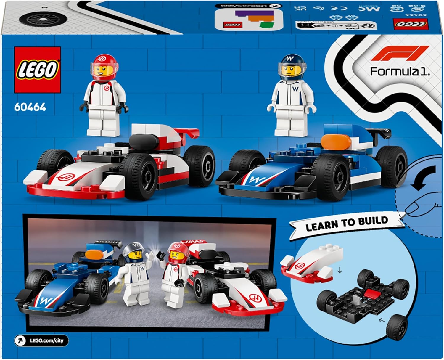 Lego City: F1 Williams Racing & Haas F1 Race Cars (60464)