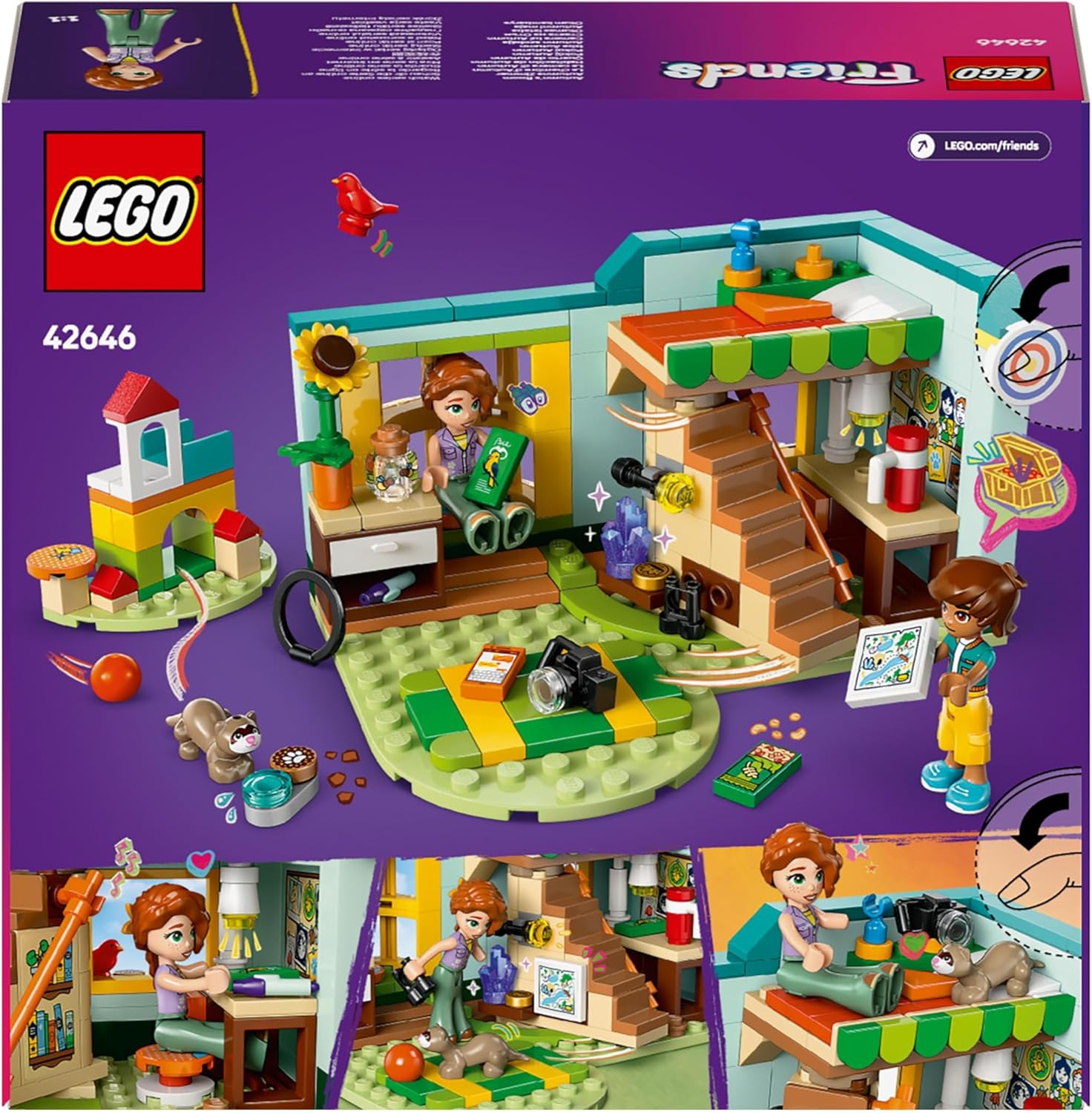 LEGO Friends Autumn’s Room Set, Creative Role-Play Toy for 6 Plus Year Old Girls, Fun Playset with 2 Characters, Nature, Animals and Dolls' House Accessories 42646