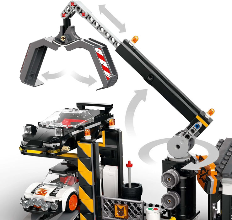 LEGO City Desguace con Coches, Depósito de Chatarra con Compactadora y Grúa de Juguete, 2 Vehículos Clásicos y 4 Minifiguras, Regalo para Niños y Niñas de 7 Años o Más 60472