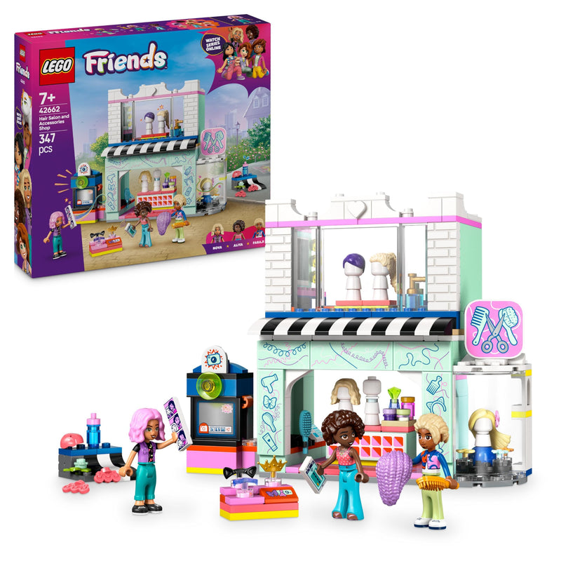 LEGO Friends Kapsalon en accessoirewinkel Speelgoedwinkel Bouwpakket voor Kinderen, Creatief Speelgoed voor 7 jaar en Ouder, Cadeau voor Meisjes met 3 Poppetjes voor Rollenspellen 42662