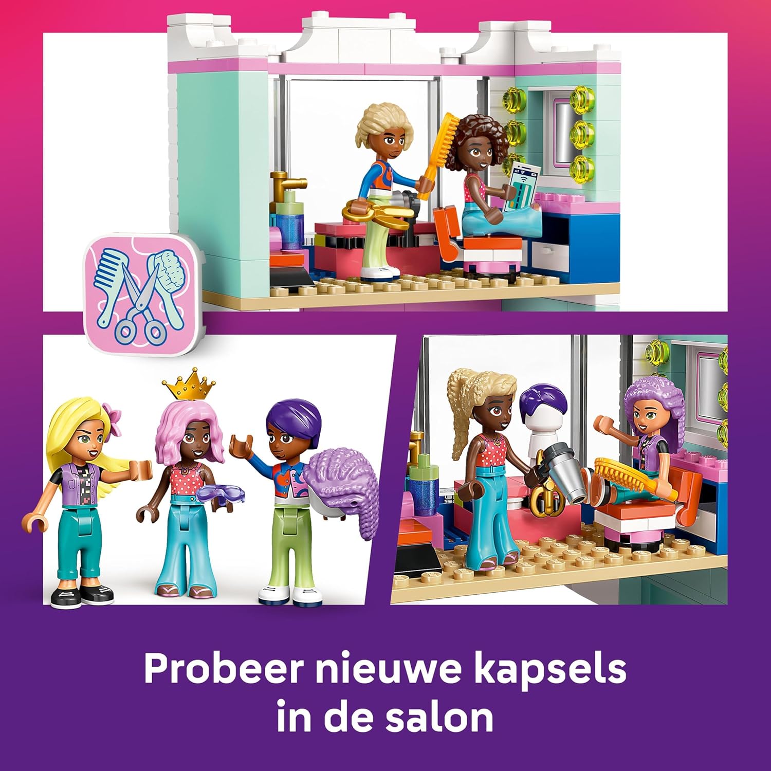 LEGO Friends Kapsalon en accessoirewinkel Speelgoedwinkel Bouwpakket voor Kinderen, Creatief Speelgoed voor 7 jaar en Ouder, Cadeau voor Meisjes met 3 Poppetjes voor Rollenspellen 42662