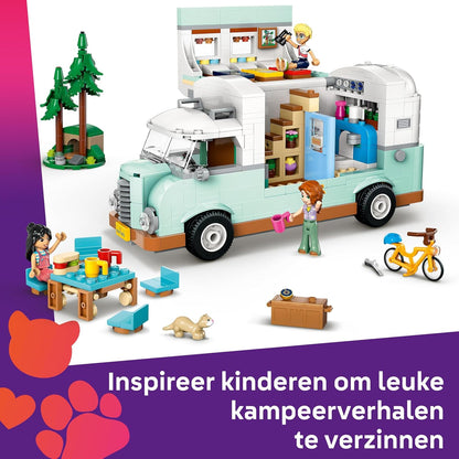 LEGO Friends Camperavontuur met vrienden Speelgoed voor 7 jaar en Ouder, Camper Bouwpakket voor Kinderen, Voertuig Set voor Rollenspellen, Cadeau voor Meisjes 42663
