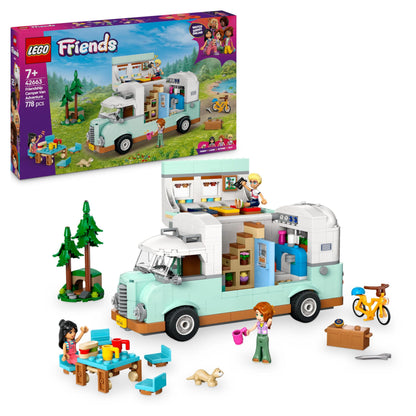 LEGO Friends Camperavontuur met vrienden Speelgoed voor 7 jaar en Ouder, Camper Bouwpakket voor Kinderen, Voertuig Set voor Rollenspellen, Cadeau voor Meisjes 42663