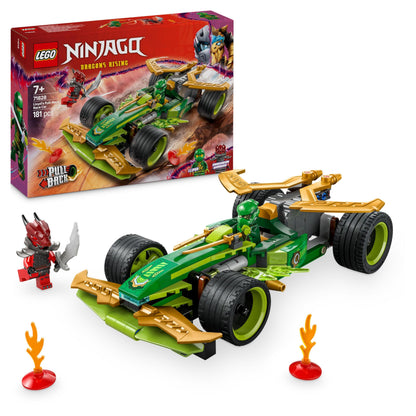 LEGO NINJAGO Lloyd’s Pull-Back Race Car Toy with 2 Minifigures for Imaginative Play - Dragons Rising Ninja Set - Gift for 7 Plus year Old Boys & Girls 71828