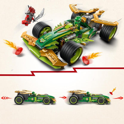LEGO NINJAGO Lloyd’s Pull-Back Race Car Toy with 2 Minifigures for Imaginative Play - Dragons Rising Ninja Set - Gift for 7 Plus year Old Boys & Girls 71828