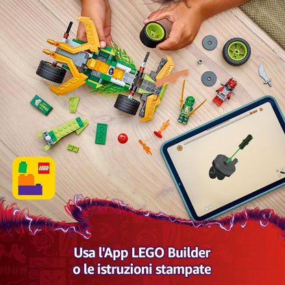 LEGO NINJAGO Lloyd’s Pull-Back Race Car Toy with 2 Minifigures for Imaginative Play - Dragons Rising Ninja Set - Gift for 7 Plus year Old Boys & Girls 71828