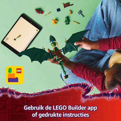LEGO NINJAGO Drago della Foresta Verde di Lloyd - Figura Giocattolo Snodabile da Costruire, Set con 2 Minifigure, Armi e Cucciolo Dorato, Giochi per Bambini e Bambine da 6 Anni, Idea Regalo 71829