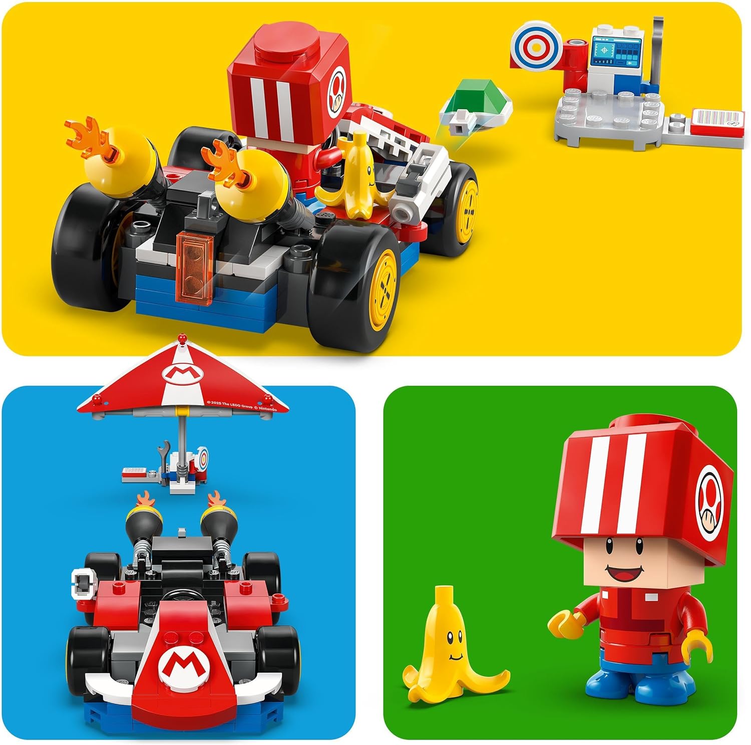 LEGO Super Mario: Mario Kart – Standard Kart, Car Toy Set for Kids, Includes a Toad Character Figure for Independent Play, Creative Birthday Gift for 7 Plus Year Old Boys, Girls and Gamers 72032