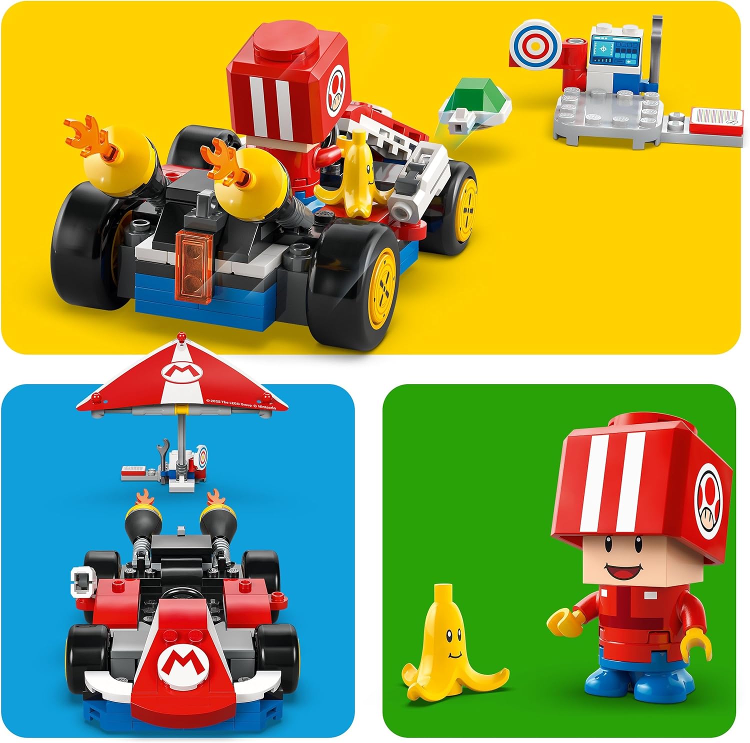 LEGO Super Mario: Mario Kart – Standard Kart, Car Toy Set for Kids, Includes a Toad Character Figure for Independent Play, Creative Birthday Gift for 7 Plus Year Old Boys, Girls and Gamers 72032