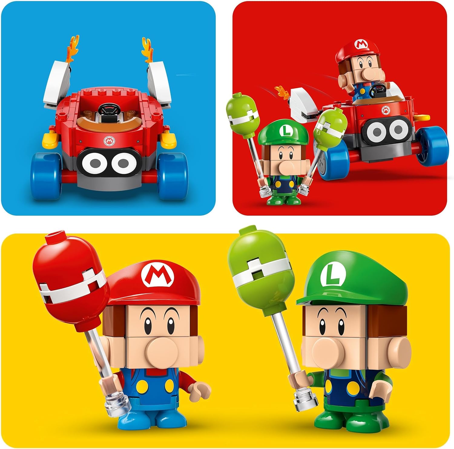 LEGO Super Mario: Mario Kart – Baby Mario vs. Baby Luigi Bouwpakket voor Kinderen met 2 Nintendo Game Figuren en 2 Speelgoed auto's, Cadeau voor jongens, meisjes en Gamers vanaf 8 jaar 72034