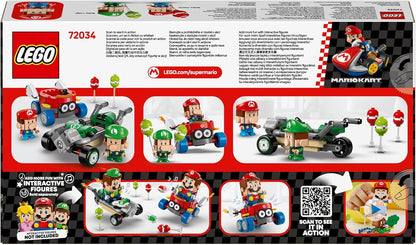 LEGO Super Mario: Mario Kart – Baby Mario vs. Baby Luigi Bouwpakket voor Kinderen met 2 Nintendo Game Figuren en 2 Speelgoed auto's, Cadeau voor jongens, meisjes en Gamers vanaf 8 jaar 72034