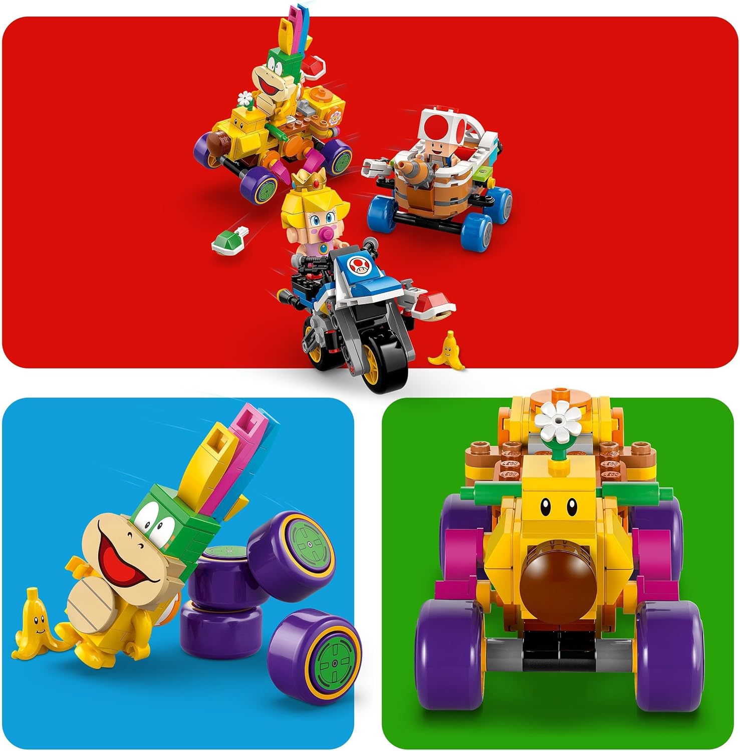 LEGO Super Mario: Mario Kart– Baby Peach en grand prix–set, Nintendo Bouwpakket voor Kinderen, Speelgoed voor 8 jaar en ouder met Toad, Lakitu, Lemmy en Meer, Cadeau voor Jongens en Meisjes 72036