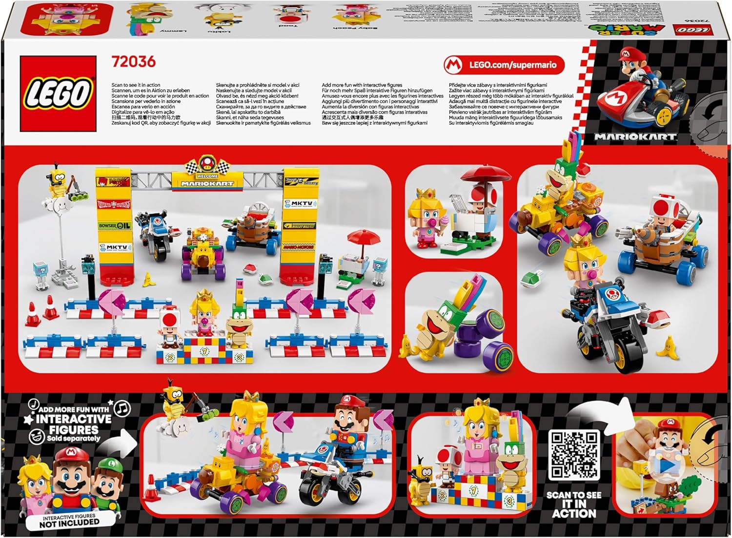 LEGO Super Mario: Mario Kart– Baby Peach en grand prix–set, Nintendo Bouwpakket voor Kinderen, Speelgoed voor 8 jaar en ouder met Toad, Lakitu, Lemmy en Meer, Cadeau voor Jongens en Meisjes 72036