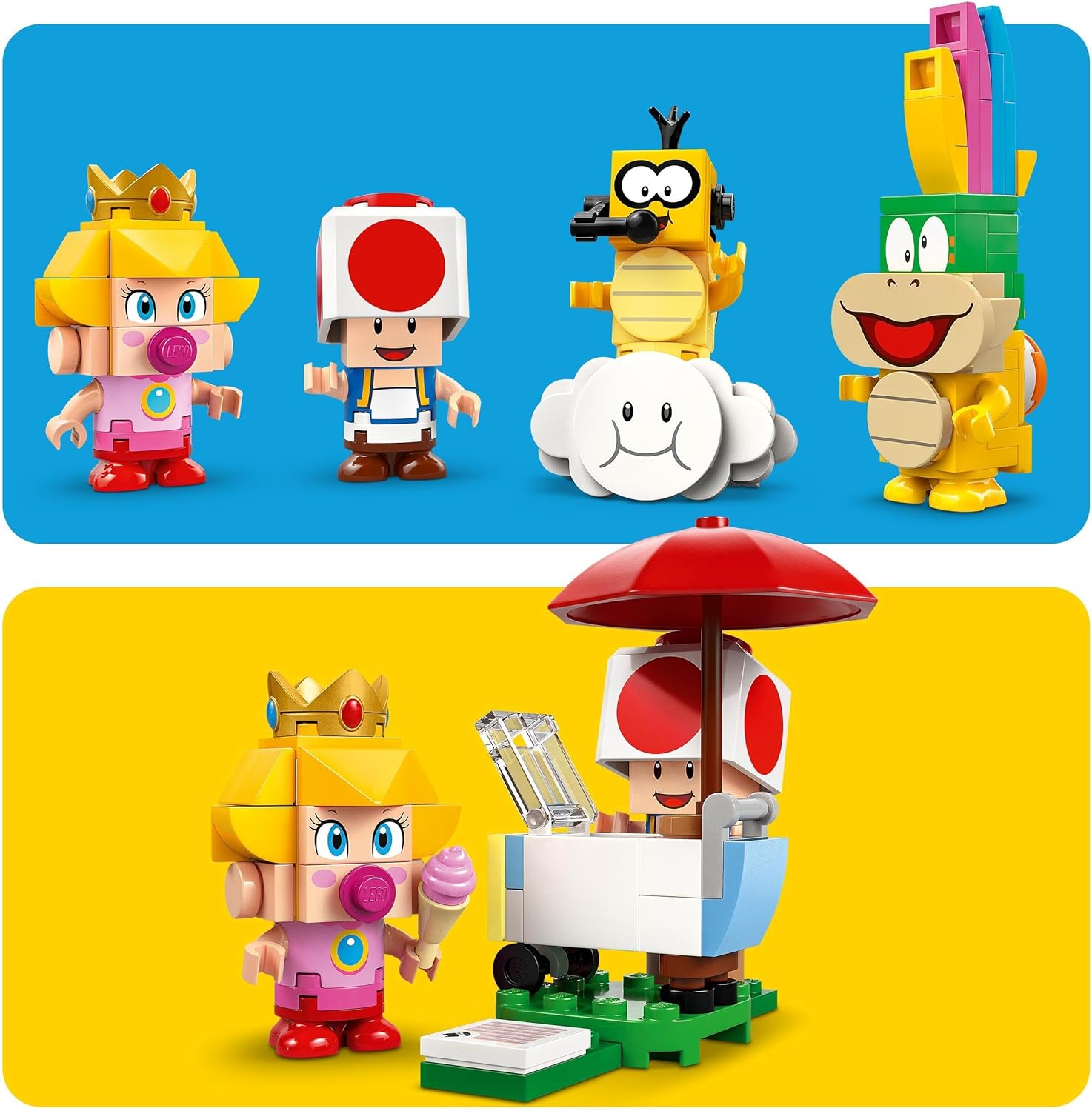 LEGO Super Mario: Mario Kart– Baby Peach en grand prix–set, Nintendo Bouwpakket voor Kinderen, Speelgoed voor 8 jaar en ouder met Toad, Lakitu, Lemmy en Meer, Cadeau voor Jongens en Meisjes 72036