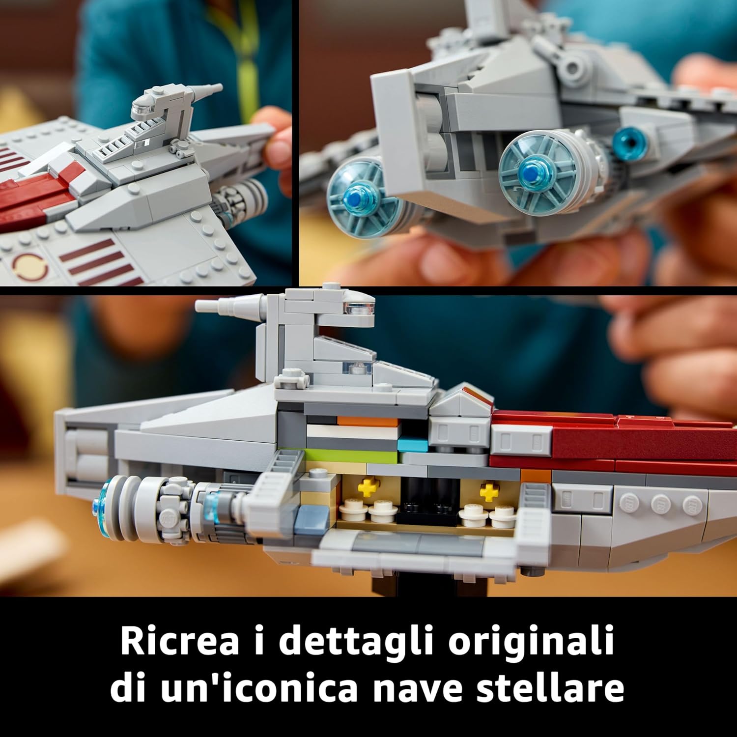 LEGO Star Wars 75404 Nave d'Assalto Classe Acclamator, Modellino da Costruire di Astronave da Collezione con Supporto, Idea Regalo di Compleanno per Adulti, Uomo, Donna e Fan dell'Attacco dei Cloni