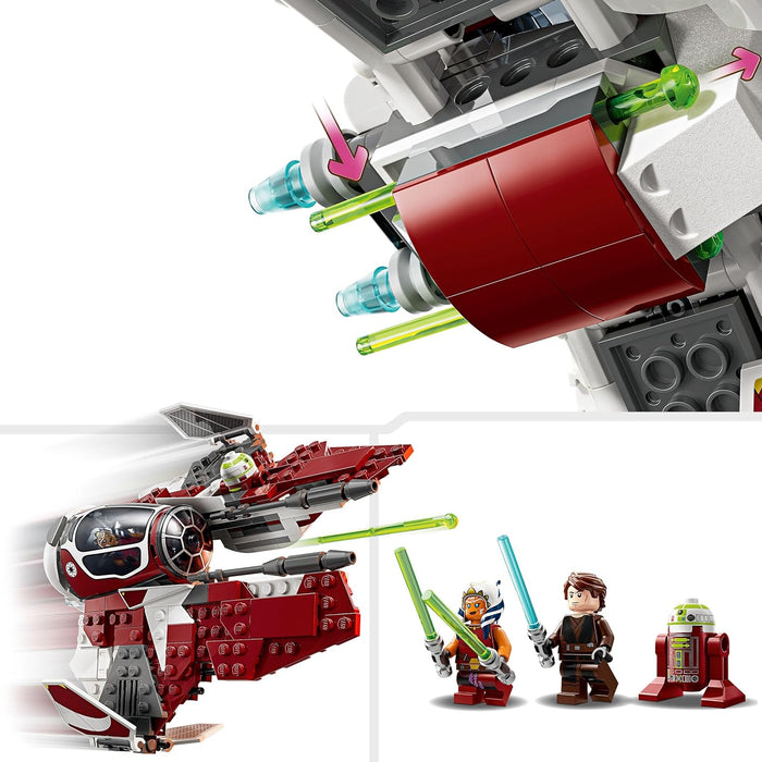 LEGO Star Wars 75401 Ahsoka’s Jedi Interceptor Building Toy Features 2 Minifigures with Lightsabers Incl. Anakin Skywalker, plus an R7-A7 Droid Figure for The Clone Wars Fans, 8+ Year Old Boys & Girls