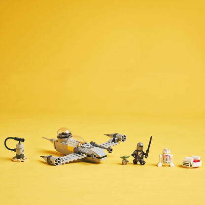 LEGO Star Wars 75410 Mando and Grogu’s N-1 Starfighter Building Toy with The Mandalorian Minifugure, Grogu & R5-D4 Figures, plus a Brick-Built Fueling Station, Playset for 4+ Year Old Boys & Girls