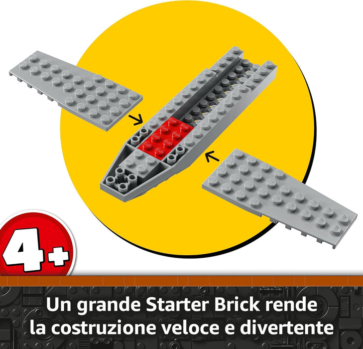 LEGO Star Wars 75410 Mando and Grogu’s N-1 Starfighter Building Toy with The Mandalorian Minifugure, Grogu & R5-D4 Figures, plus a Brick-Built Fueling Station, Playset for 4+ Year Old Boys & Girls