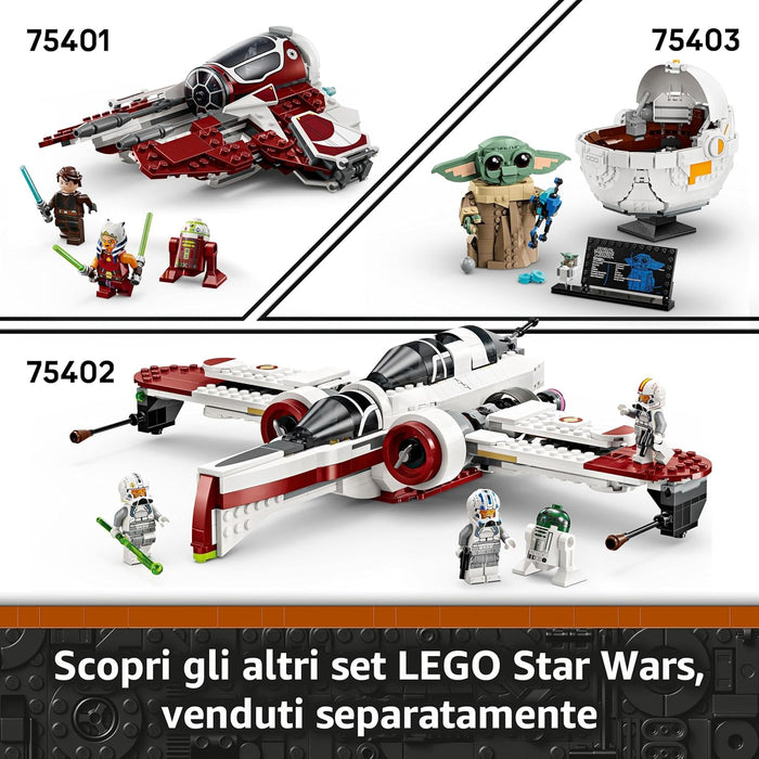 LEGO Star Wars 75410 Mando and Grogu’s N-1 Starfighter Building Toy with The Mandalorian Minifugure, Grogu & R5-D4 Figures, plus a Brick-Built Fueling Station, Playset for 4+ Year Old Boys & Girls